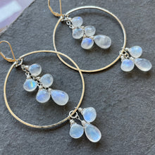 Load image into Gallery viewer, Double Decker Hoop Moonstone Combo