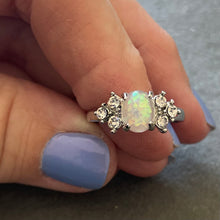 Load image into Gallery viewer, Opal Look Fun ring, size 7, silver