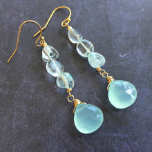 Load image into Gallery viewer, Aquamarine Stack Earrings