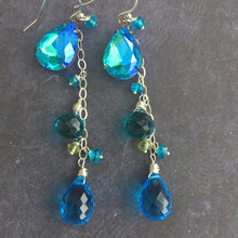 Load image into Gallery viewer, Mermaid Aurora Borealis Dangles, Mixed metal