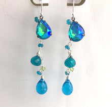 Load image into Gallery viewer, Mermaid Aurora Borealis Dangles, Mixed metal