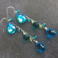 Load image into Gallery viewer, Mermaid Aurora Borealis Dangles, Mixed metal