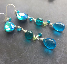 Load image into Gallery viewer, Mermaid Aurora Borealis Dangles, Mixed metal