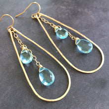 Load image into Gallery viewer, Aquamarine Anna Hoops, Metal Choices