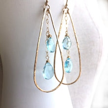 Load image into Gallery viewer, Aquamarine Anna Hoops, Metal Choices