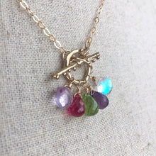 Load image into Gallery viewer, Anniversary Toggle Necklace, Amethyst, Quartz, Fire Moonstone
