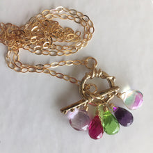 Load image into Gallery viewer, Anniversary Toggle Necklace, Amethyst, Quartz, Fire Moonstone