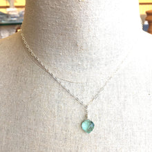 Load image into Gallery viewer, Aquamarine Blue Carved Leaf Necklace