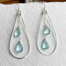 Load image into Gallery viewer, Aquamarine Anna Hoops, Metal Choices