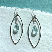 Load image into Gallery viewer, Aquamarine Marquis Earrings