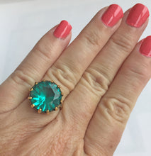 Load image into Gallery viewer, Hellena Aquamarine Blue Ring, OOAK Size 7
