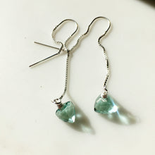 Load image into Gallery viewer, Aquamarine Blue Threader, Sterling Silver