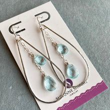 Load image into Gallery viewer, Aquamarine Anna Hoops, Metal Choices
