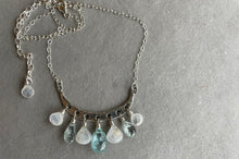 Load image into Gallery viewer, Artisan Aquamarine and Moonstone Necklace, Adjustable
