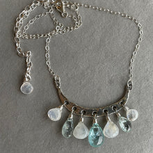 Load image into Gallery viewer, Artisan Aquamarine and Moonstone Necklace, Adjustable