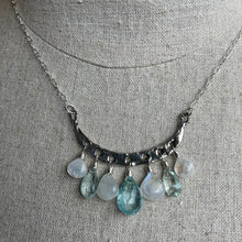 Load image into Gallery viewer, Artisan Aquamarine and Moonstone Necklace, Adjustable