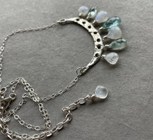 Load image into Gallery viewer, Artisan Aquamarine and Moonstone Necklace, Adjustable