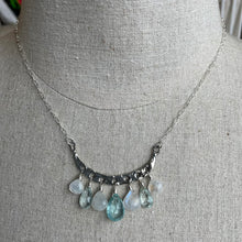 Load image into Gallery viewer, Artisan Aquamarine and Moonstone Necklace, Adjustable