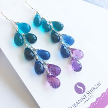 Load image into Gallery viewer, Blues Falls Elongated Cascade Earrings