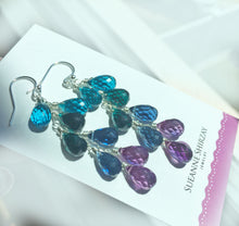 Load image into Gallery viewer, Blues Falls Elongated Cascade Earrings
