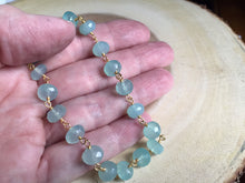 Load image into Gallery viewer, Poolside Aqua Chalcedony Bracelet, Gold or Silver