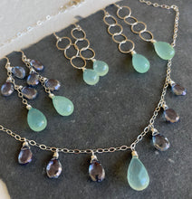 Load image into Gallery viewer, Chalcedony and Sparkling Mystic Blue Quartz Necklace