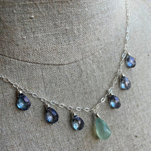 Load image into Gallery viewer, Chalcedony and Sparkling Mystic Blue Quartz Necklace