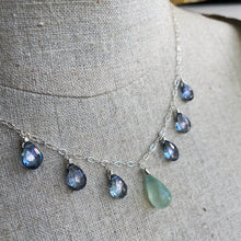 Load image into Gallery viewer, Chalcedony and Sparkling Mystic Blue Quartz Necklace