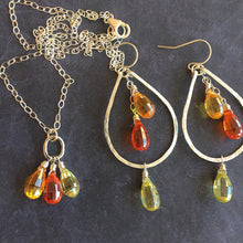 Load image into Gallery viewer, Citrus Trio Step Cut Artisan Pendant Necklace