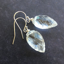 Load image into Gallery viewer, White Topaz Quartz Carved Leaf Necklace