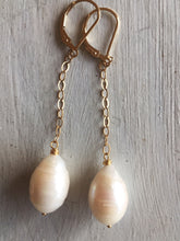 Load image into Gallery viewer, Freshwater Pearl Dangle Earrings, Sterling, Gold, or Rose Gold