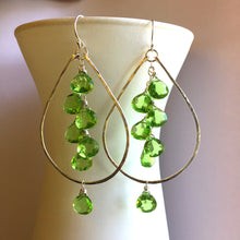Load image into Gallery viewer, Peridot Quartz Sparkling Double Decker Hoops