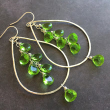 Load image into Gallery viewer, Peridot Quartz Sparkling Double Decker Hoops