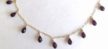 Load image into Gallery viewer, Rhodolite Garnet Necklace, teardrops