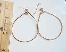 Load image into Gallery viewer, Inner Peace Hammered Hoop Earrings, Size LARGE Gold Filled