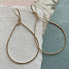 Load image into Gallery viewer, Inner Peace Hammered Hoop Earrings, Size LARGE Gold Filled