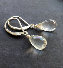 Load image into Gallery viewer, Ice Drop Rock Crystal Earrings, Metal Options