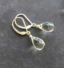 Load image into Gallery viewer, Ice Drop Rock Crystal Earrings, Metal Options