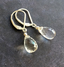 Load image into Gallery viewer, Ice Drop Rock Crystal Earrings, Metal Options