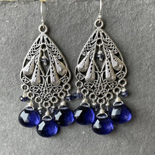 Load image into Gallery viewer, Gilded Age Iolite Chandelier Earrings