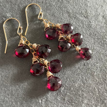 Load image into Gallery viewer, Garnet Dreams Cascade Earrings