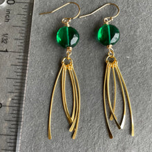 Load image into Gallery viewer, Emerald Coin Tassel Earrings