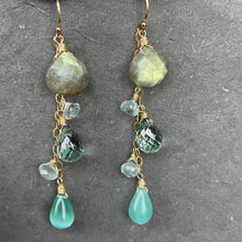 Load image into Gallery viewer, Shimmer Lover Labradorite Cascade Earrings