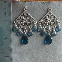 Load image into Gallery viewer, London Blue Mystic Kyanite Chandelier Earrings