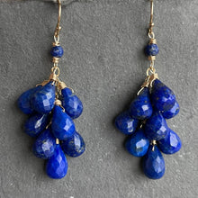 Load image into Gallery viewer, Lapis Cluster Earrings