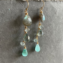 Load image into Gallery viewer, Shimmer Lover Labradorite Cascade Earrings