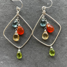 Load image into Gallery viewer, Sun and Surf Double Decker Diamond Hoop Earrings