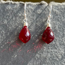 Load image into Gallery viewer, Just Perfect Red Dewdrop Danglers
