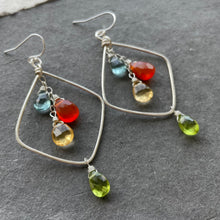 Load image into Gallery viewer, Sun and Surf Double Decker Diamond Hoop Earrings