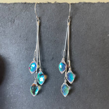 Load image into Gallery viewer, Dripping with Dewdrops Fire Rainbow Moonstone Teardrop Dangles, Earwire and metal choices